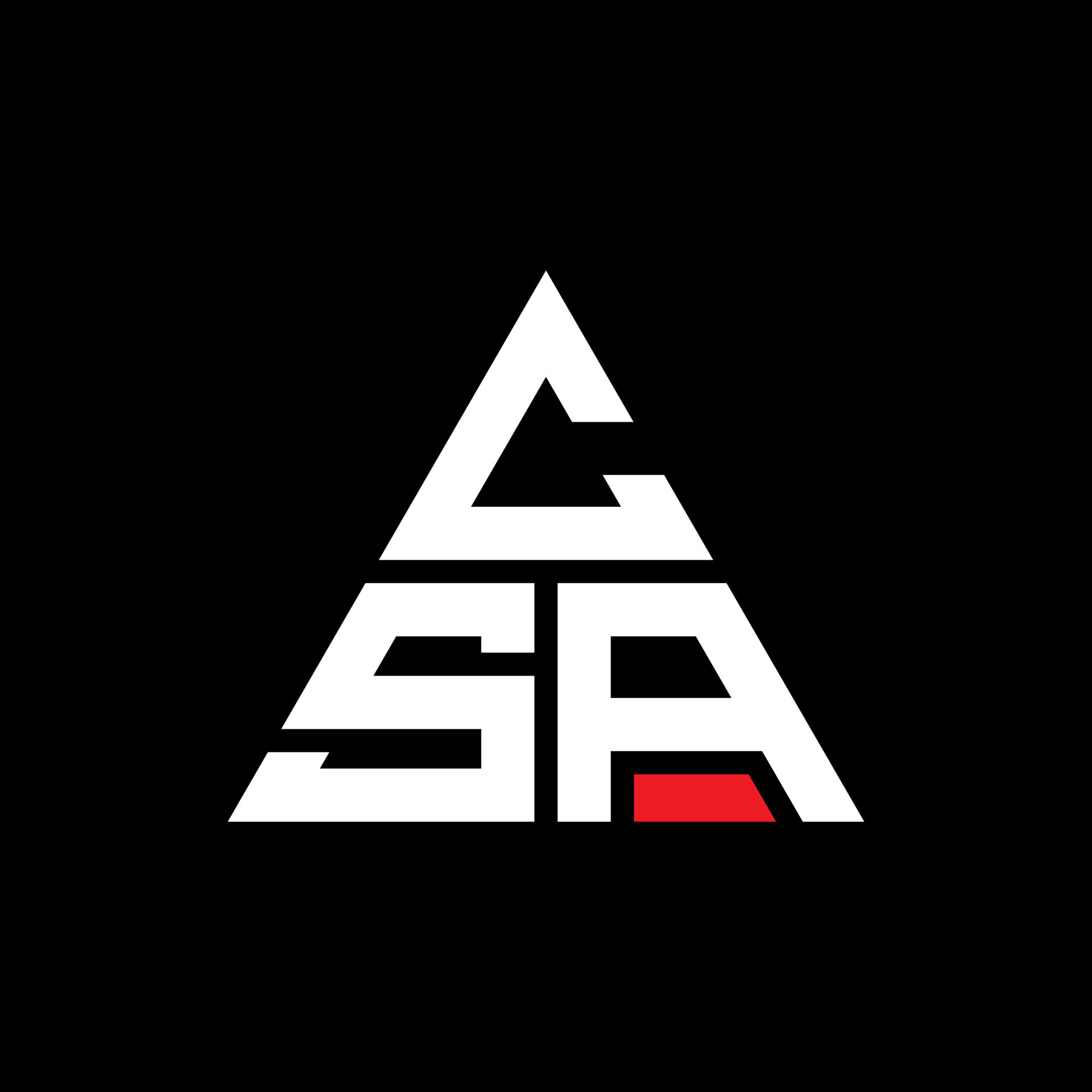 CSA triangle letter logo design with triangle shape. CSA triangle logo