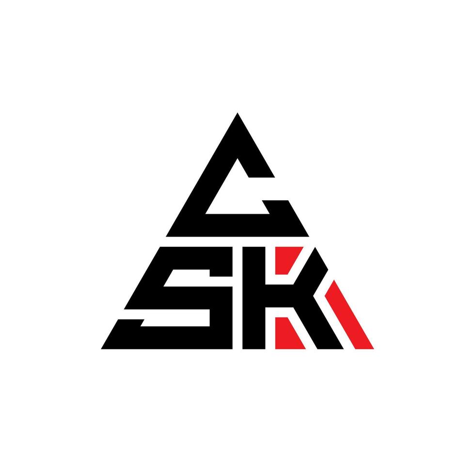 csk diseño de logotipo de letra triangular con forma de triángulo. monograma de diseño de logotipo de triángulo csk. plantilla de logotipo de vector de triángulo csk con color rojo. logotipo triangular csk logotipo simple, elegante y lujoso.