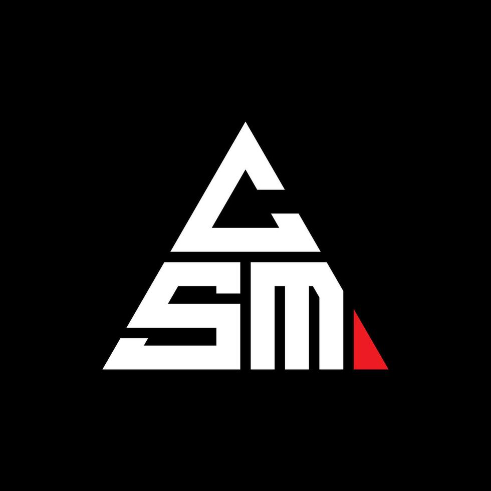 diseño de logotipo de letra triangular csm con forma de triángulo. monograma de diseño de logotipo de triángulo csm. plantilla de logotipo de vector de triángulo csm con color rojo. logotipo triangular csm logotipo simple, elegante y lujoso.