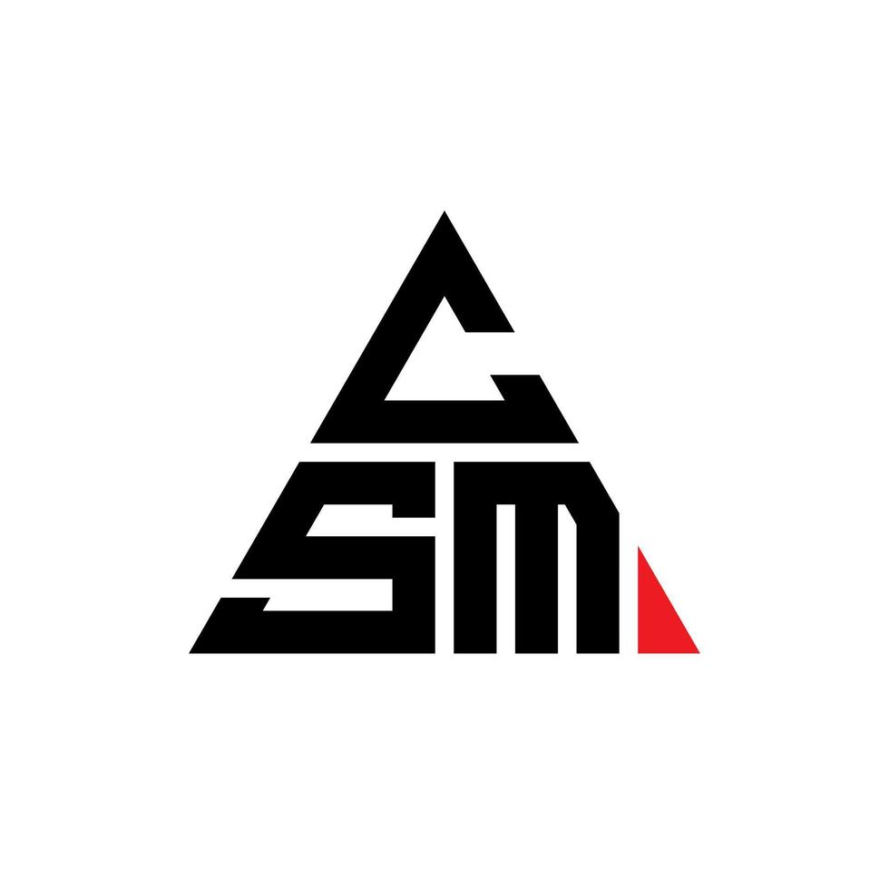diseño de logotipo de letra triangular csm con forma de triángulo. monograma de diseño de logotipo de triángulo csm. plantilla de logotipo de vector de triángulo csm con color rojo. logotipo triangular csm logotipo simple, elegante y lujoso.