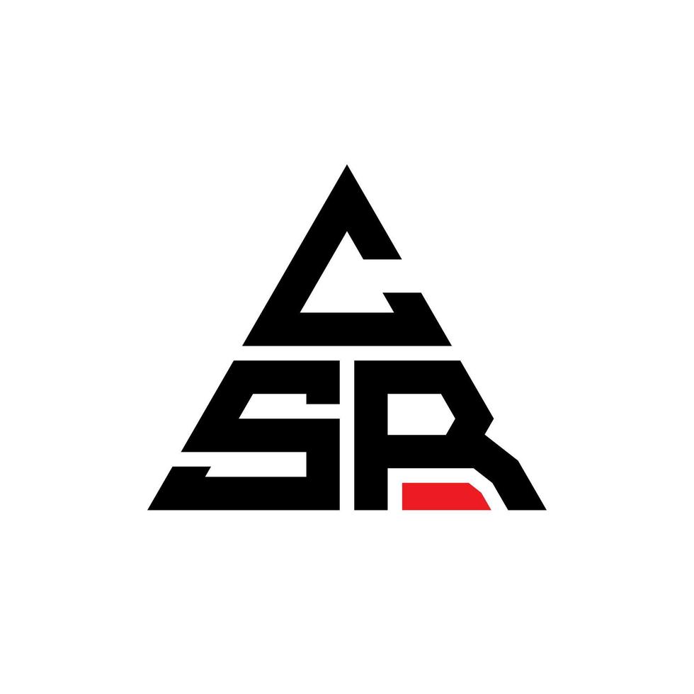 csr diseño de logotipo de letra triangular con forma de triángulo. monograma de diseño de logotipo de triángulo csr. plantilla de logotipo de vector de triángulo csr con color rojo. logotipo triangular csr logotipo simple, elegante y lujoso.