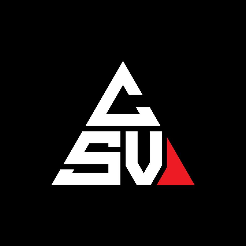 CSV triangle letter logo design with triangle shape. CSV triangle logo design monogram. CSV triangle vector logo template with red color. CSV triangular logo Simple, Elegant, and Luxurious Logo.