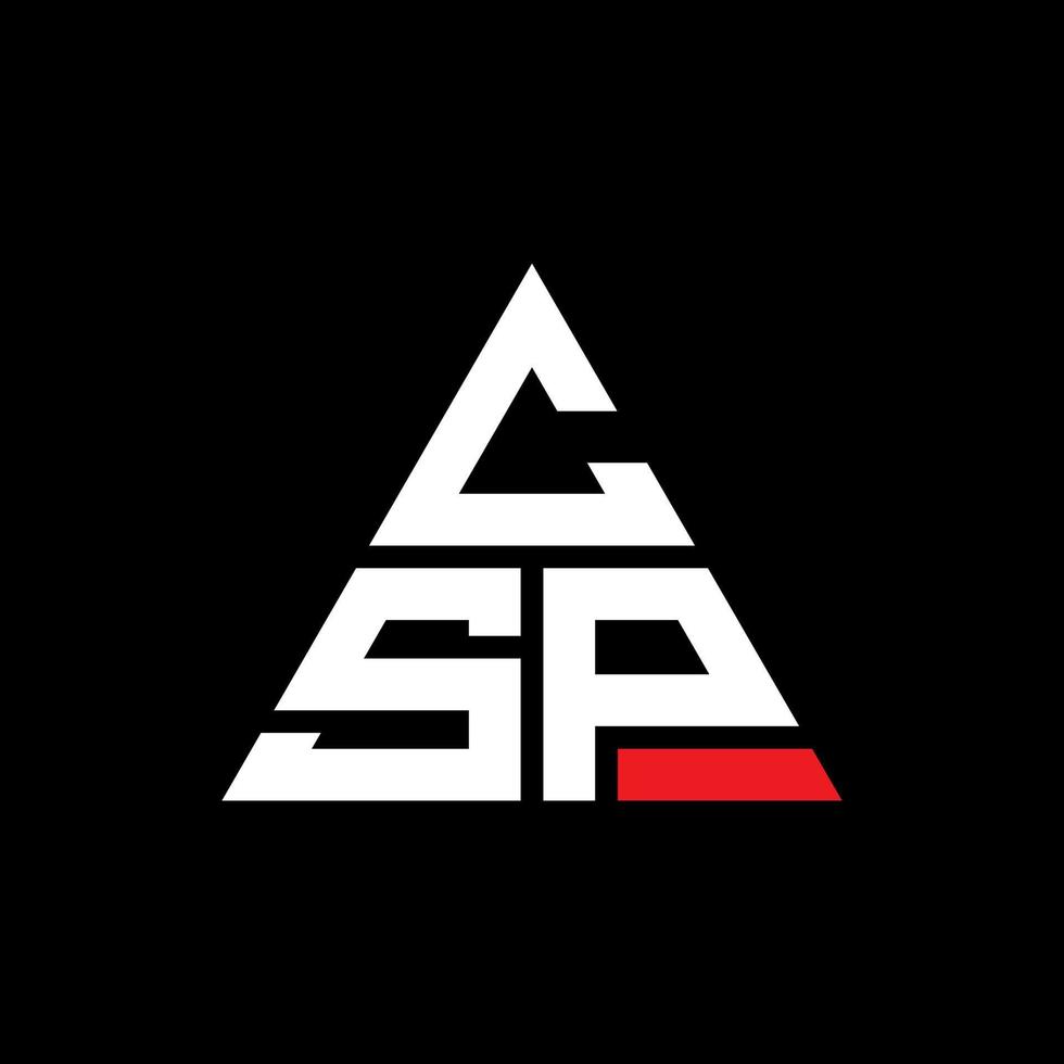 CSP triangle letter logo design with triangle shape. CSP triangle logo design monogram. CSP triangle vector logo template with red color. CSP triangular logo Simple, Elegant, and Luxurious Logo.