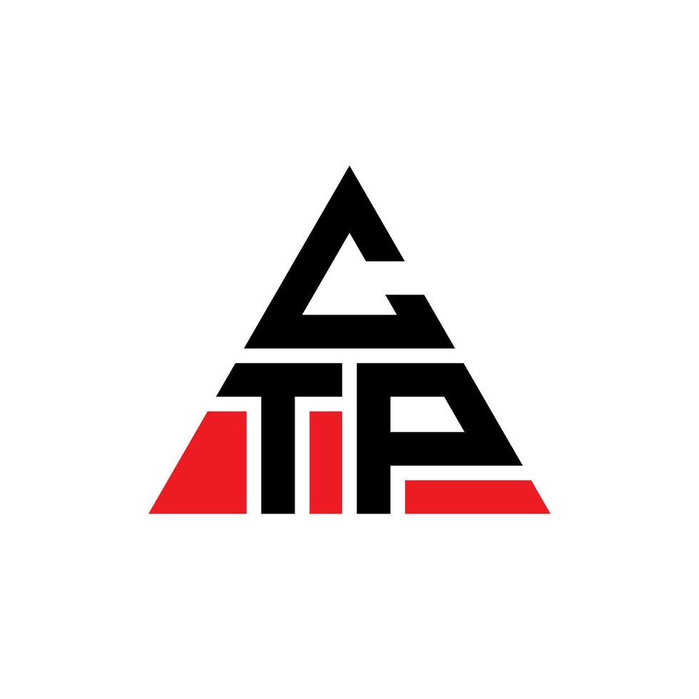 diseño de logotipo de letra triangular ctp con forma de triángulo. monograma de diseño del logotipo del triángulo ctp. plantilla de logotipo de vector de triángulo ctp con color rojo. logotipo triangular ctp logotipo simple, elegante y lujoso.
