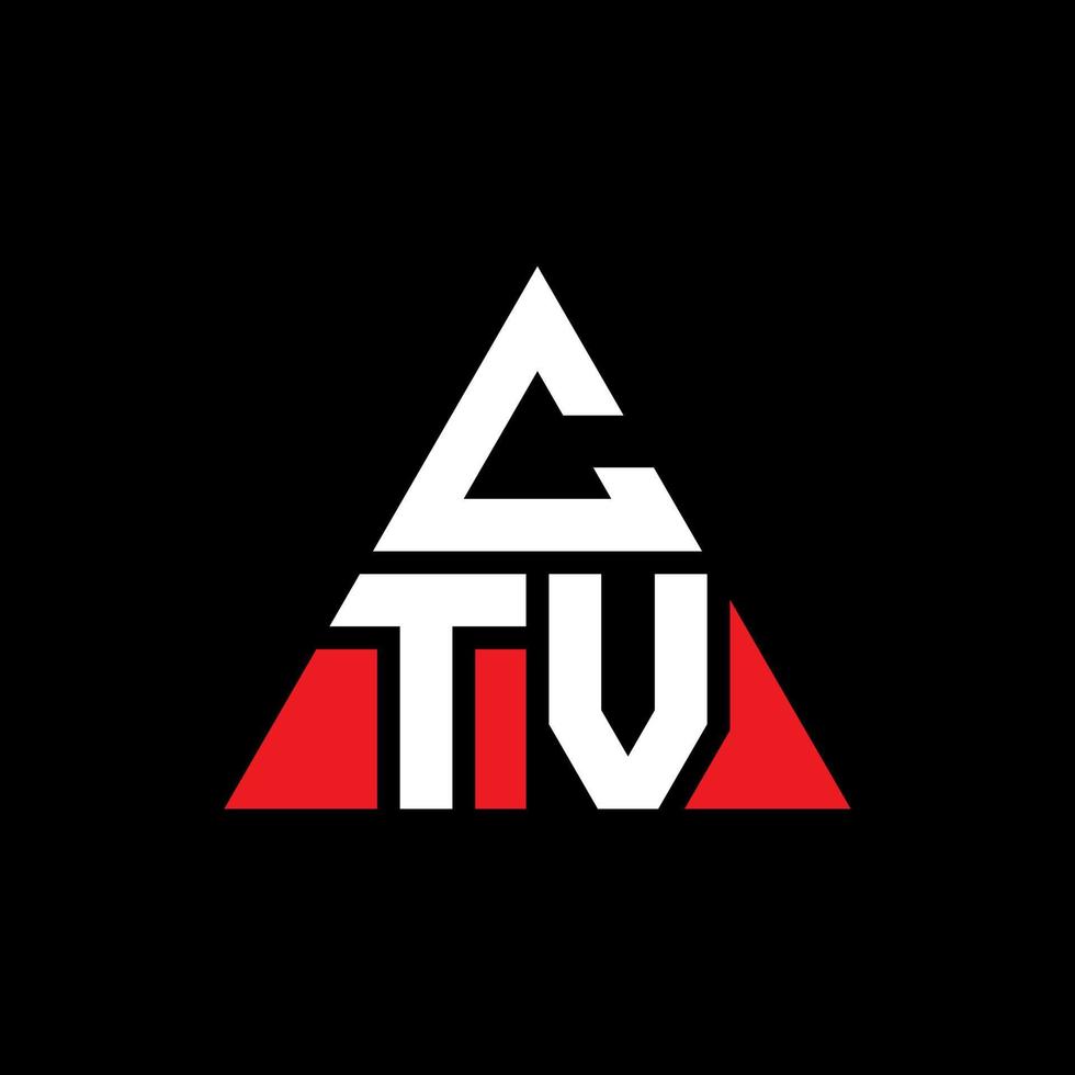 CTV triangle letter logo design with triangle shape. CTV triangle logo design monogram. CTV triangle vector logo template with red color. CTV triangular logo Simple, Elegant, and Luxurious Logo.