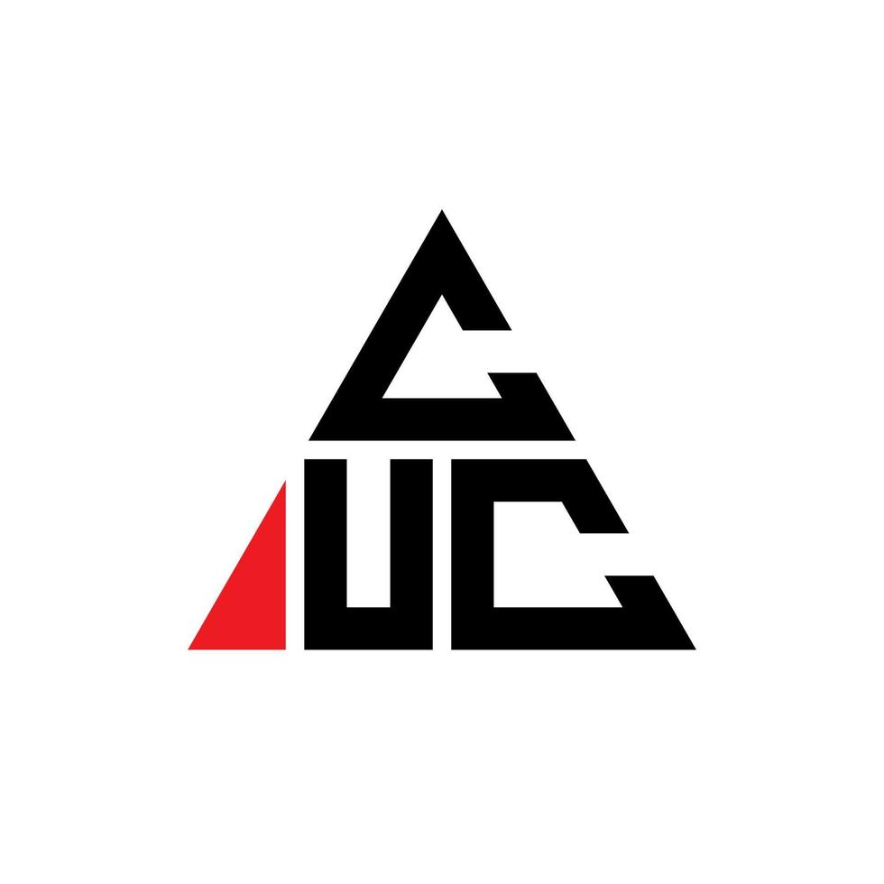 diseño de logotipo de letra triangular cuc con forma de triángulo. monograma de diseño del logotipo del triángulo cuc. plantilla de logotipo de vector de triángulo cuc con color rojo. logotipo triangular cuc logotipo simple, elegante y lujoso.