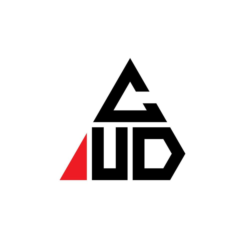 cud diseño de logotipo de letra triangular con forma de triángulo. monograma de diseño de logotipo de triángulo cud. plantilla de logotipo de vector de triángulo cud con color rojo. logo triangular cud logo simple, elegante y lujoso.