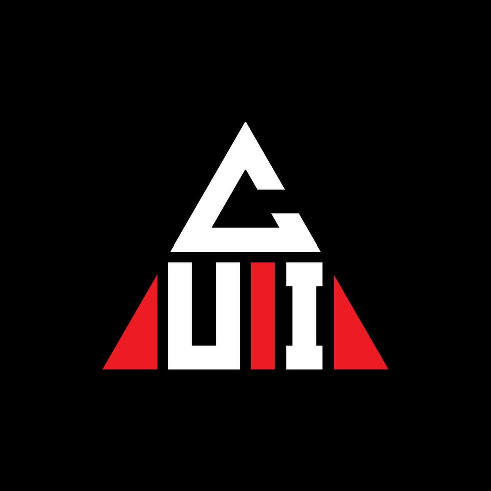 CUI triangle letter logo design with triangle shape. CUI triangle logo design monogram. CUI triangle vector logo template with red color. CUI triangular logo Simple, Elegant, and Luxurious Logo.