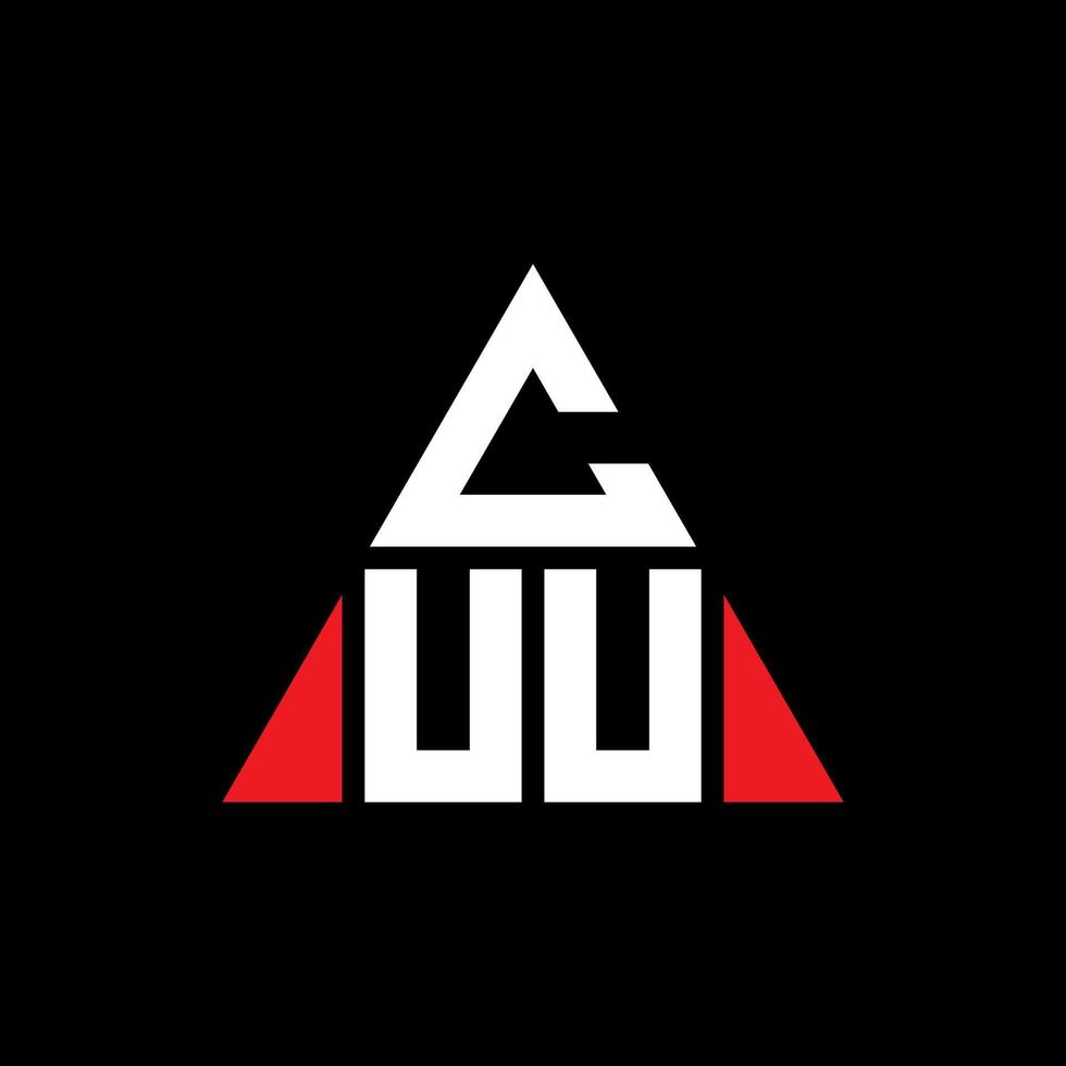 CUU triangle letter logo design with triangle shape. CUU triangle logo design monogram. CUU triangle vector logo template with red color. CUU triangular logo Simple, Elegant, and Luxurious Logo.