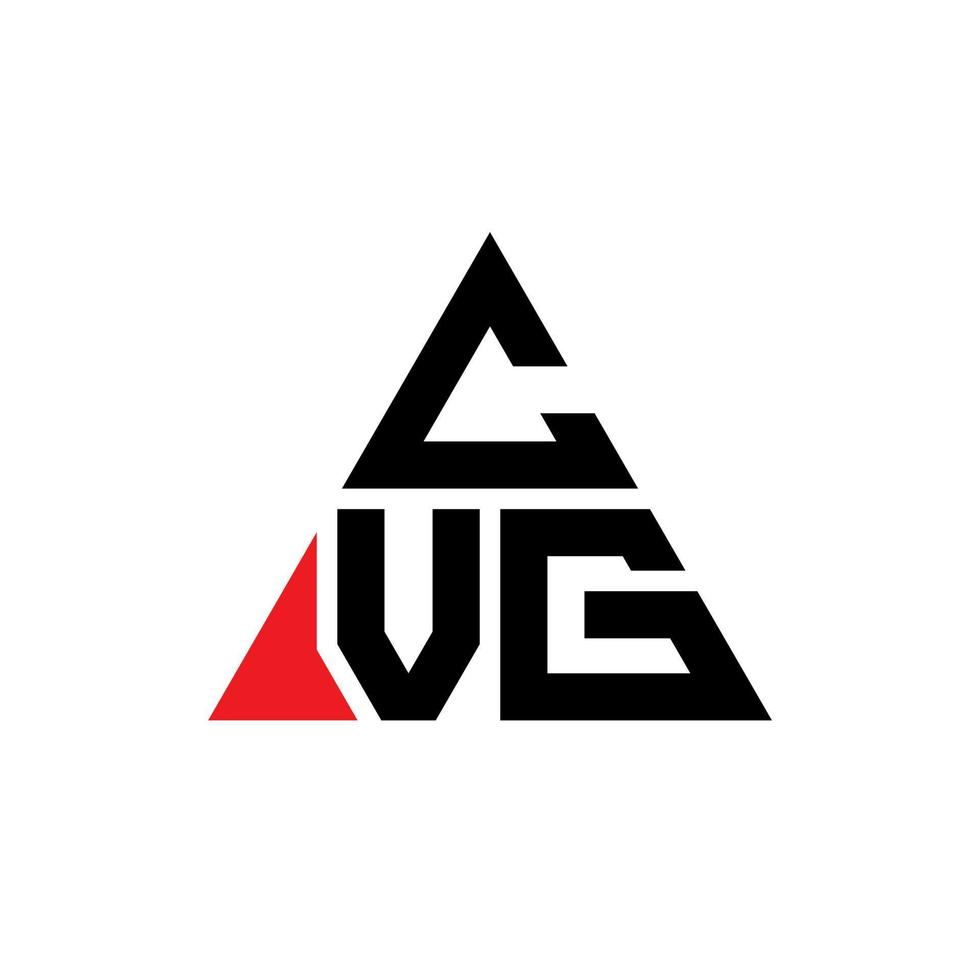 diseño de logotipo de letra triangular cvg con forma de triángulo. monograma de diseño de logotipo de triángulo cvg. plantilla de logotipo de vector de triángulo cvg con color rojo. logotipo triangular cvg logotipo simple, elegante y lujoso.