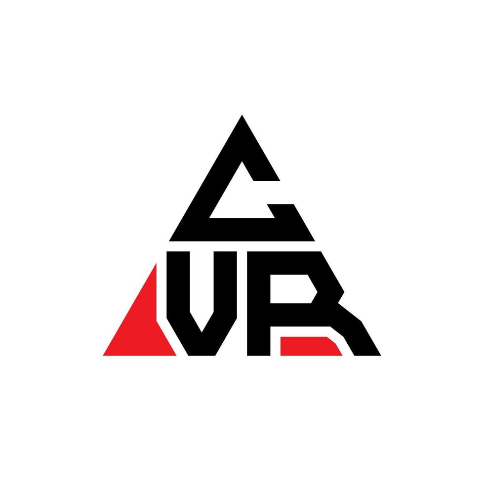 CVR triangle letter logo design with triangle shape. CVR triangle logo design monogram. CVR triangle vector logo template with red color. CVR triangular logo Simple, Elegant, and Luxurious Logo.