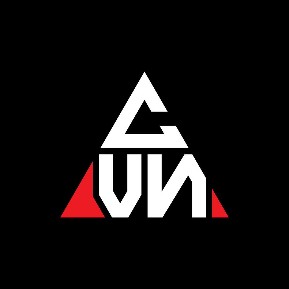 CVN triangle letter logo design with triangle shape. CVN triangle logo design monogram. CVN triangle vector logo template with red color. CVN triangular logo Simple, Elegant, and Luxurious Logo.