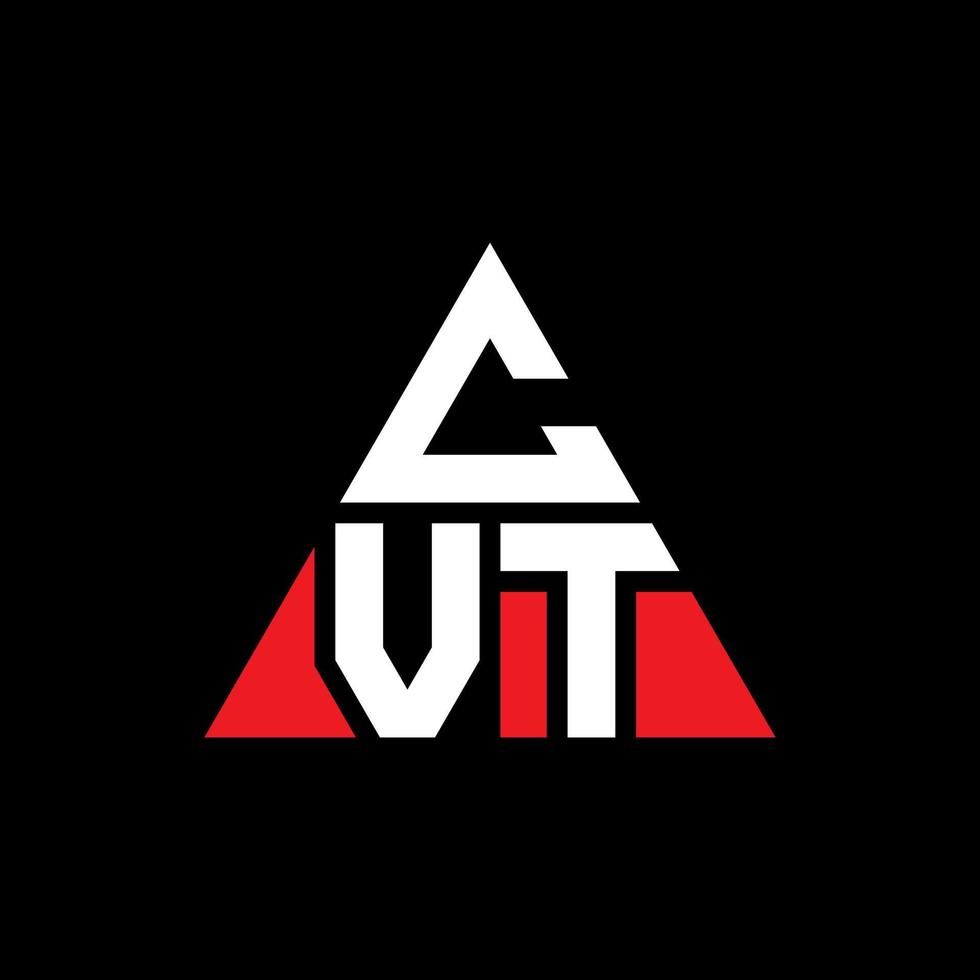 diseño de logotipo de letra de triángulo cvt con forma de triángulo. monograma de diseño de logotipo de triángulo cvt. plantilla de logotipo de vector de triángulo cvt con color rojo. logotipo triangular cvt logotipo simple, elegante y lujoso.