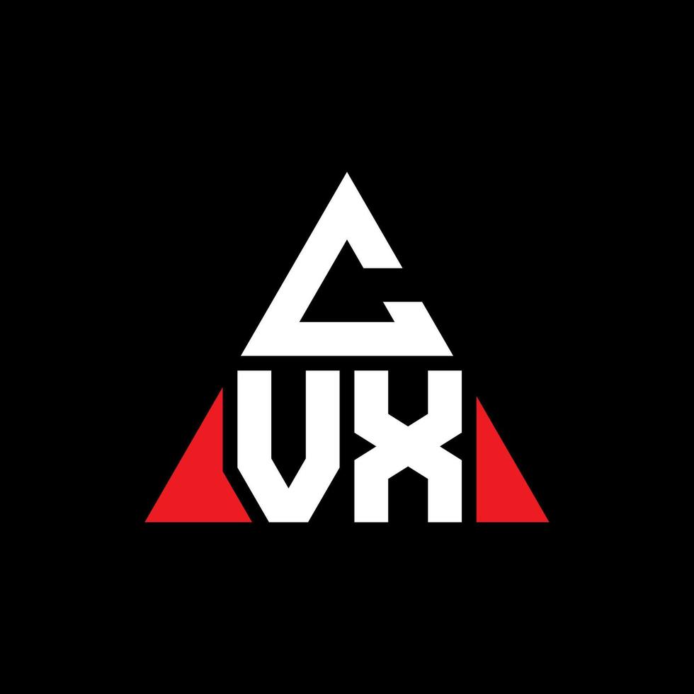 Diseño de logotipo de letra triangular cvx con forma de triángulo. monograma de diseño de logotipo de triángulo cvx. plantilla de logotipo de vector de triángulo cvx con color rojo. logotipo triangular cvx logotipo simple, elegante y lujoso.
