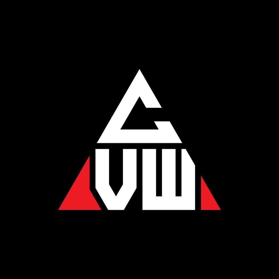 diseño de logotipo de letra triangular cvw con forma de triángulo. monograma de diseño de logotipo de triángulo cvw. plantilla de logotipo de vector de triángulo cvw con color rojo. logotipo triangular cvw logotipo simple, elegante y lujoso.