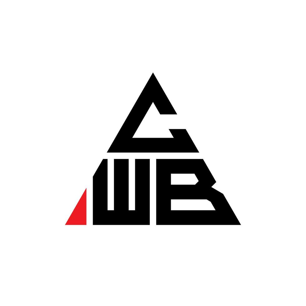 diseño de logotipo de letra de triángulo cwb con forma de triángulo. monograma de diseño de logotipo de triángulo cwb. plantilla de logotipo de vector de triángulo cwb con color rojo. logotipo triangular cwb logotipo simple, elegante y lujoso.