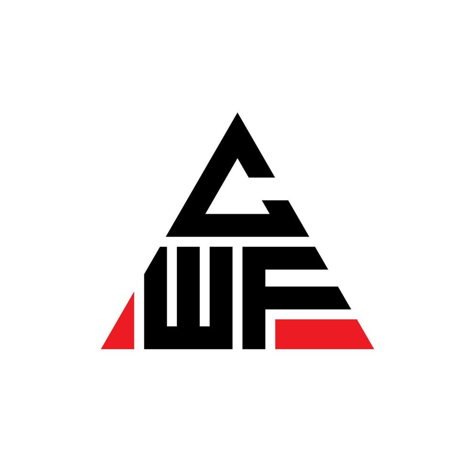 diseño de logotipo de letra de triángulo cwf con forma de triángulo. monograma de diseño del logotipo del triángulo cwf. plantilla de logotipo de vector de triángulo cwf con color rojo. logotipo triangular cwf logotipo simple, elegante y lujoso.