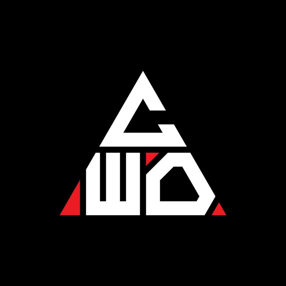 cwo diseño de logotipo de letra triangular con forma de triángulo. monograma de diseño de logotipo de triángulo cwo. plantilla de logotipo de vector de triángulo cwo con color rojo. logotipo triangular cwo logotipo simple, elegante y lujoso.