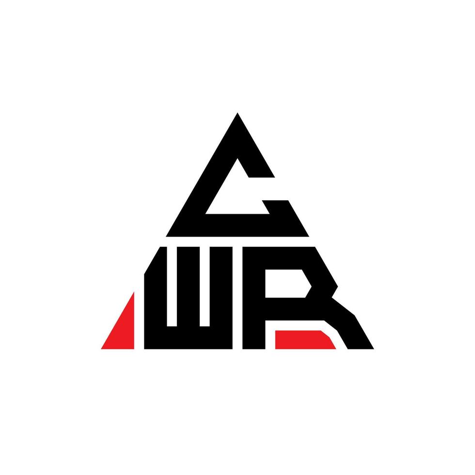 cwr diseño de logotipo de letra triangular con forma de triángulo. monograma de diseño de logotipo de triángulo cwr. plantilla de logotipo de vector de triángulo cwr con color rojo. logo triangular cwr logo simple, elegante y lujoso.
