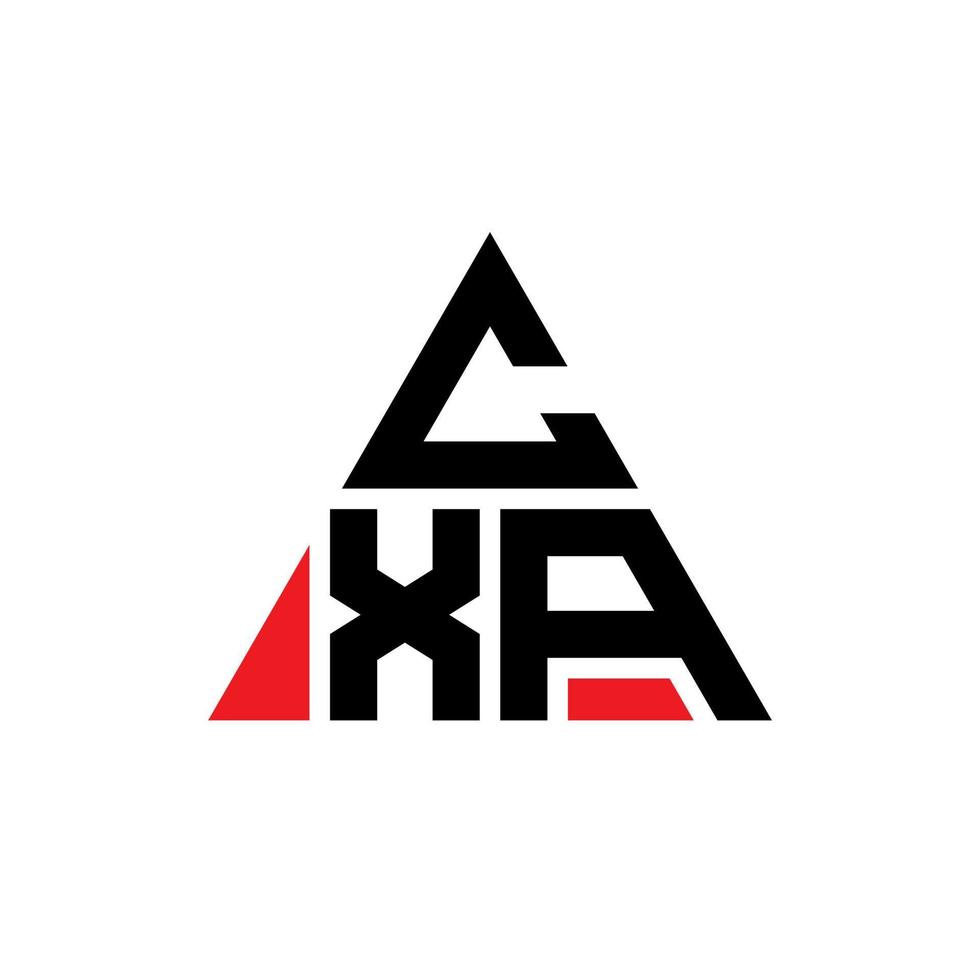 CXA triangle letter logo design with triangle shape. CXA triangle logo design monogram. CXA triangle vector logo template with red color. CXA triangular logo Simple, Elegant, and Luxurious Logo.