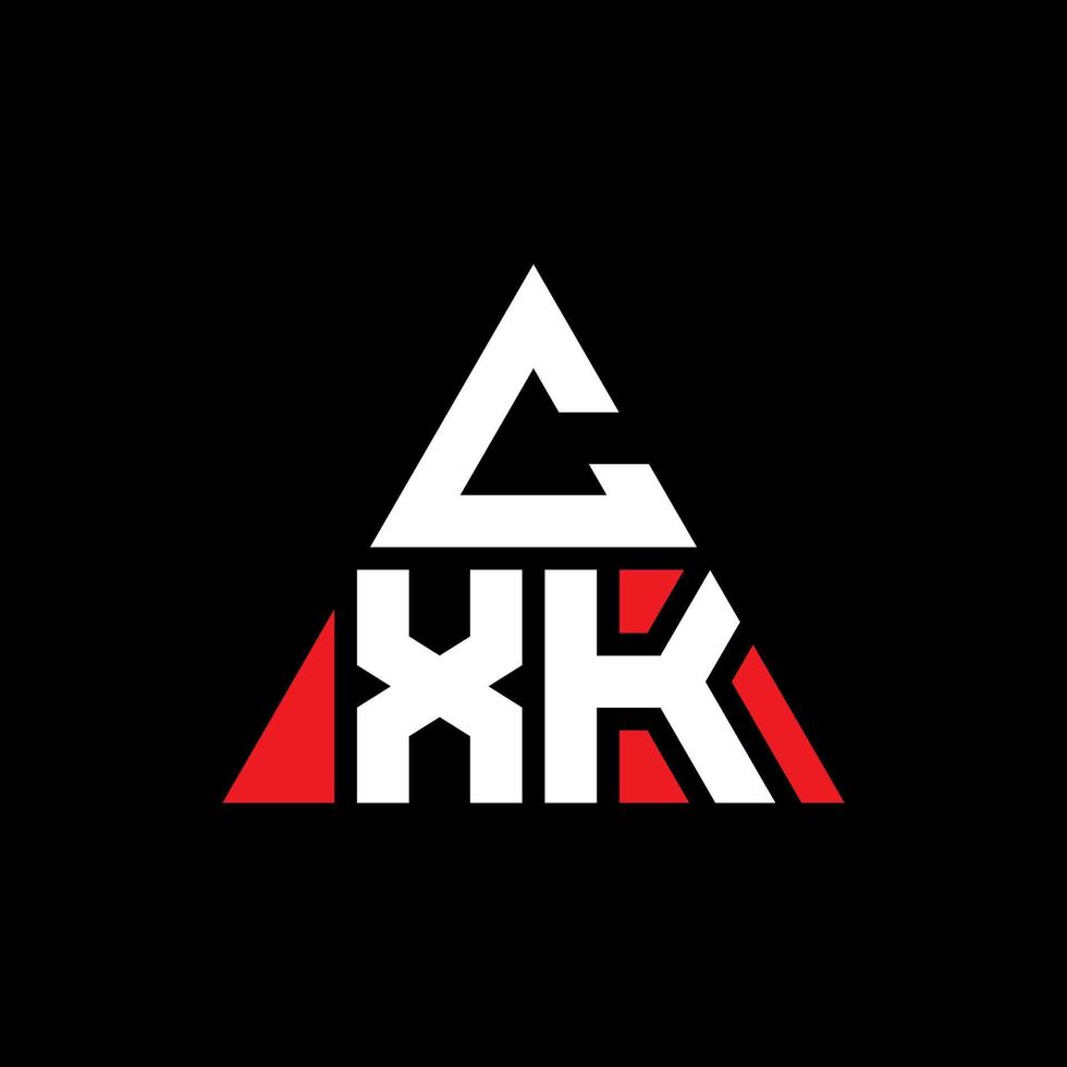 cxk diseño de logotipo de letra triangular con forma de triángulo. monograma de diseño de logotipo de triángulo cxk. Plantilla de logotipo de vector de triángulo cxk con color rojo. logotipo triangular cxk logotipo simple, elegante y lujoso.