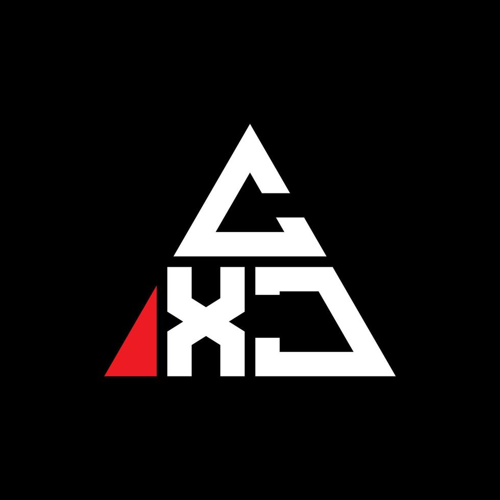 cxj diseño de logotipo de letra triangular con forma de triángulo. monograma de diseño del logotipo del triángulo cxj. plantilla de logotipo de vector de triángulo cxj con color rojo. logotipo triangular cxj logotipo simple, elegante y lujoso.