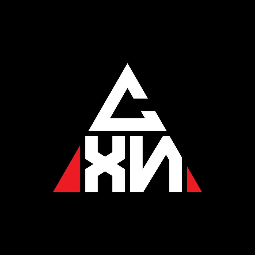 cxn diseño de logotipo de letra triangular con forma de triángulo. monograma de diseño del logotipo del triángulo cxn. plantilla de logotipo de vector de triángulo cxn con color rojo. logotipo triangular cxn logotipo simple, elegante y lujoso.