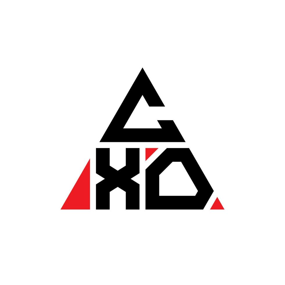 cxo diseño de logotipo de letra triangular con forma de triángulo. monograma de diseño de logotipo de triángulo cxo. plantilla de logotipo de vector de triángulo cxo con color rojo. logotipo triangular cxo logotipo simple, elegante y lujoso.