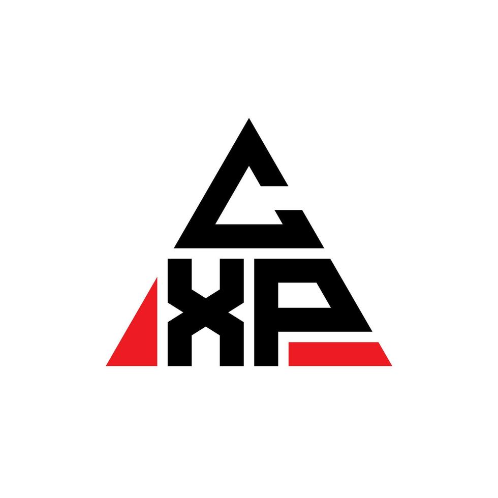 CXP triangle letter logo design with triangle shape. CXP triangle logo design monogram. CXP triangle vector logo template with red color. CXP triangular logo Simple, Elegant, and Luxurious Logo.