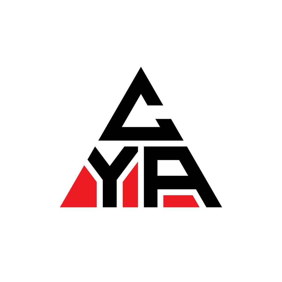 diseño de logotipo de letra de triángulo cya con forma de triángulo. monograma de diseño de logotipo de triángulo cya. plantilla de logotipo de vector de triángulo cya con color rojo. logotipo triangular cya logotipo simple, elegante y lujoso.