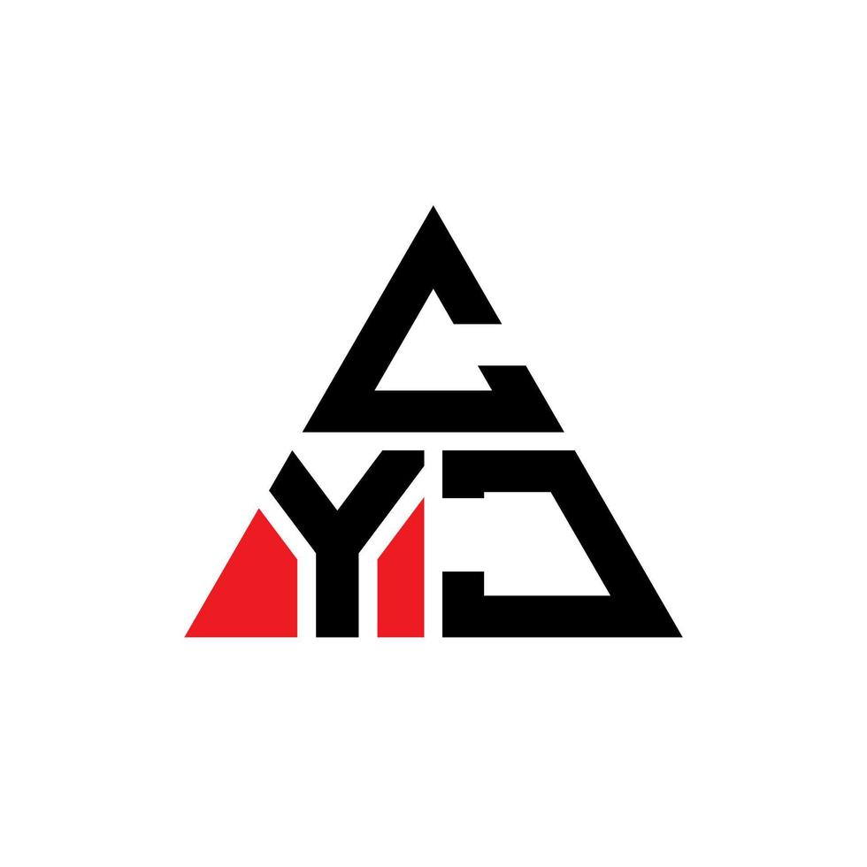 diseño de logotipo de letra de triángulo cyj con forma de triángulo. monograma de diseño de logotipo de triángulo cyj. plantilla de logotipo de vector de triángulo cyj con color rojo. logo triangular cyj logo simple, elegante y lujoso.