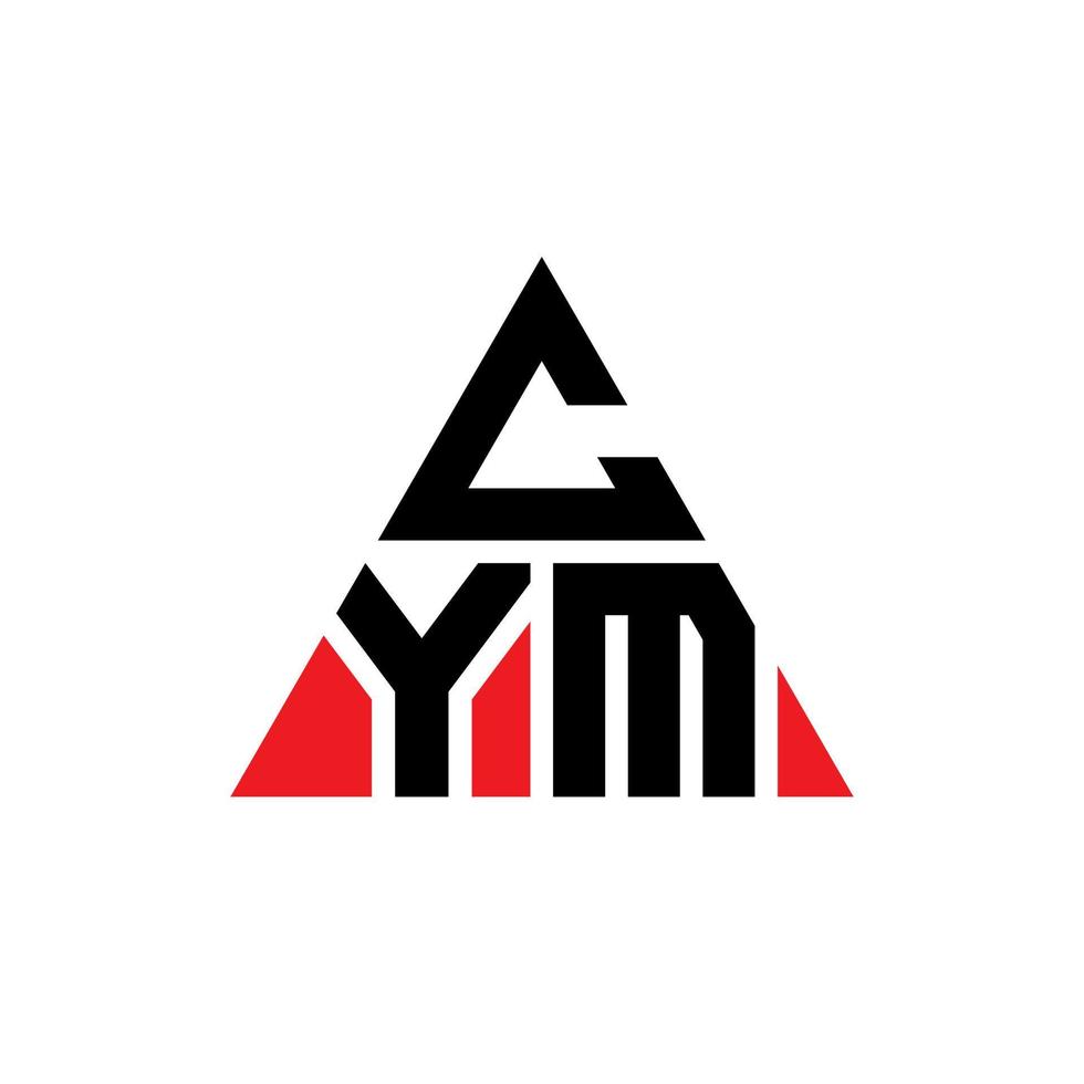 diseño de logotipo de letra de triángulo cym con forma de triángulo. monograma de diseño de logotipo de triángulo cym. plantilla de logotipo de vector de triángulo cym con color rojo. logo triangular cym logo simple, elegante y lujoso.