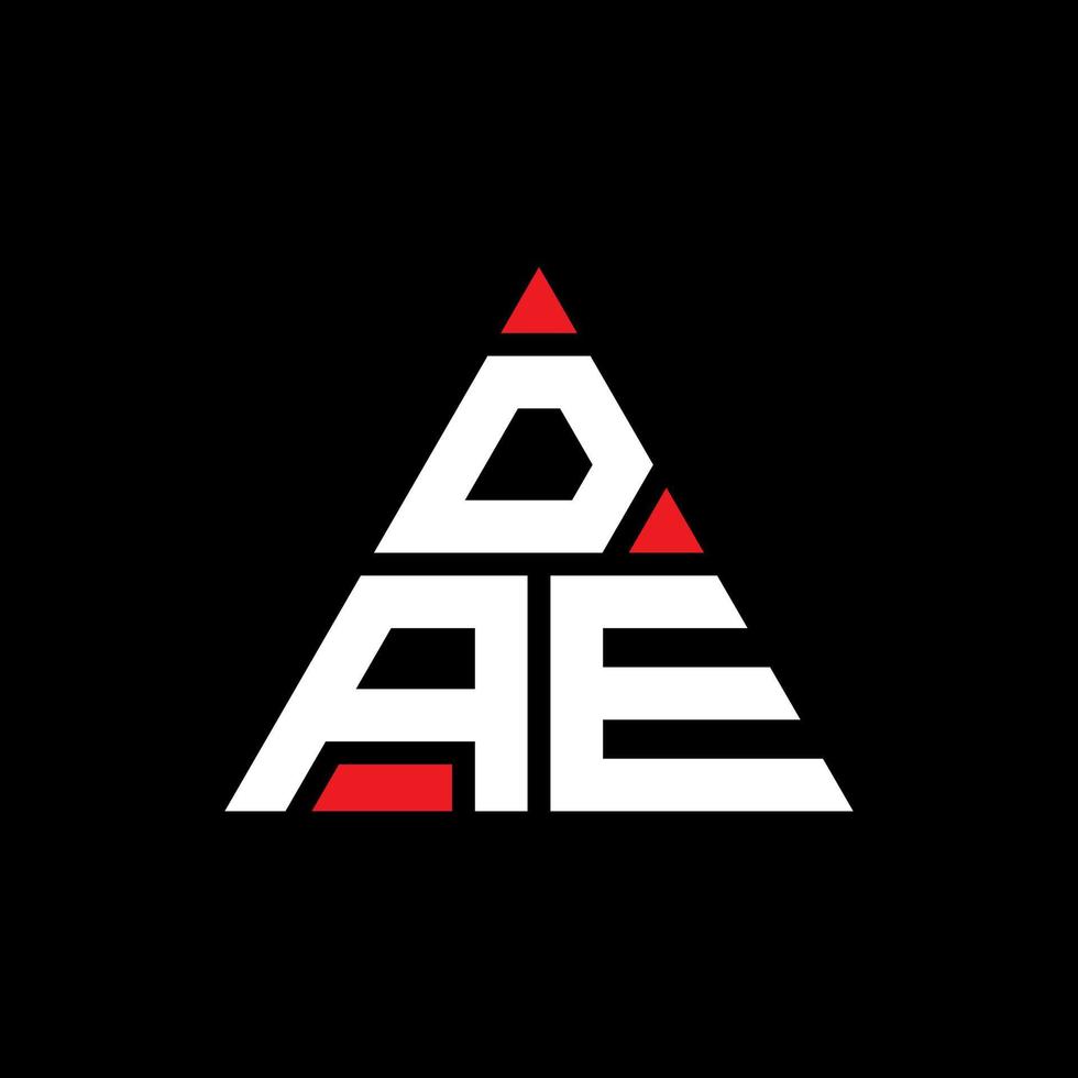 DAE triangle letter logo design with triangle shape. DAE triangle logo design monogram. DAE triangle vector logo template with red color. DAE triangular logo Simple, Elegant, and Luxurious Logo.