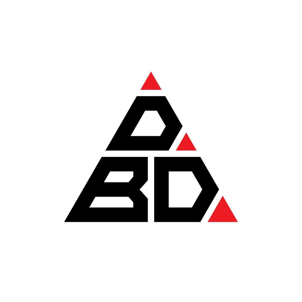 DBD triangle letter logo design with triangle shape. DBD triangle logo design monogram. DBD triangle vector logo template with red color. DBD triangular logo Simple, Elegant, and Luxurious Logo.