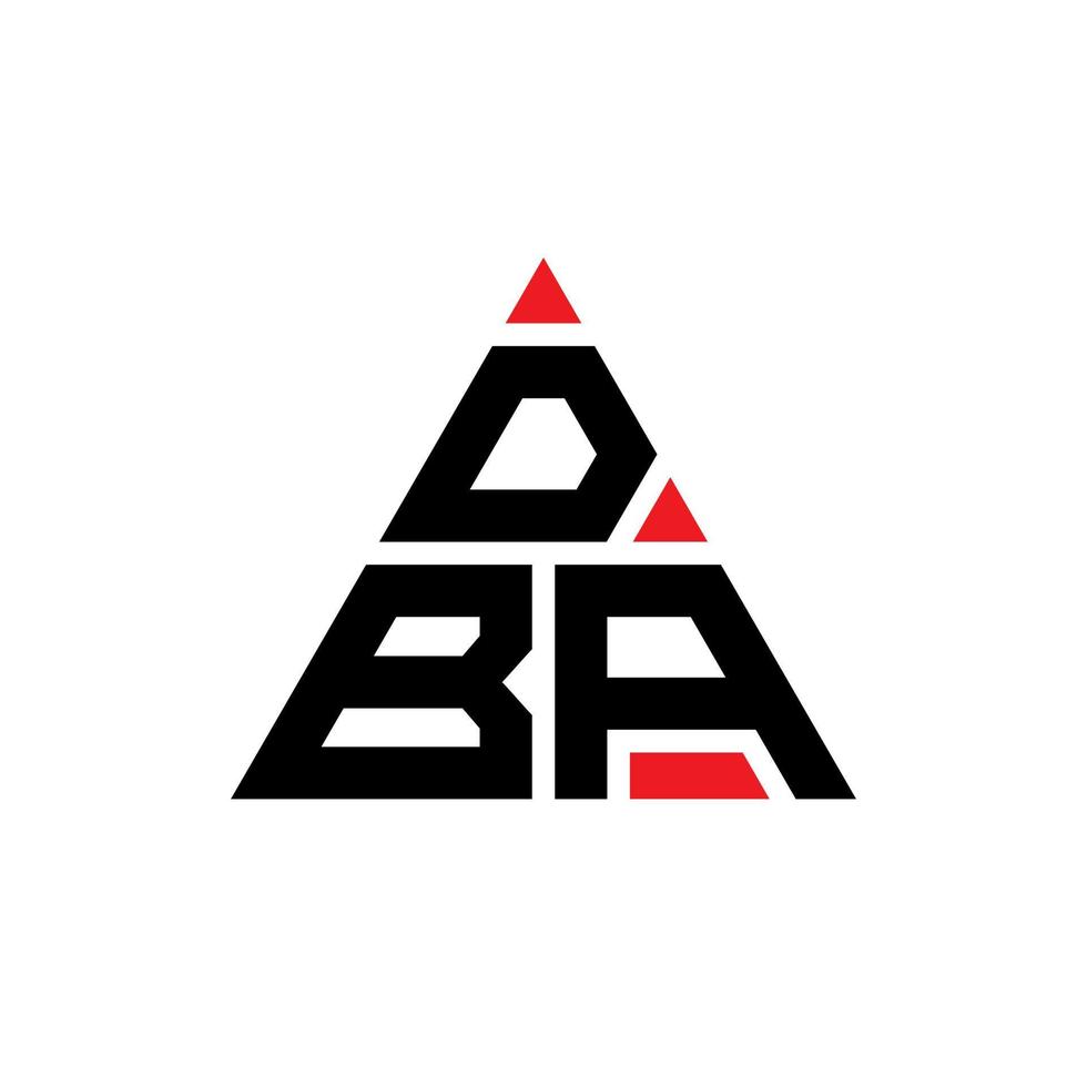 DBA triangle letter logo design with triangle shape. DBA triangle logo design monogram. DBA triangle vector logo template with red color. DBA triangular logo Simple, Elegant, and Luxurious Logo.