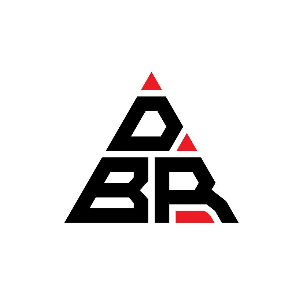 DBR triangle letter logo design with triangle shape. DBR triangle logo design monogram. DBR triangle vector logo template with red color. DBR triangular logo Simple, Elegant, and Luxurious Logo.