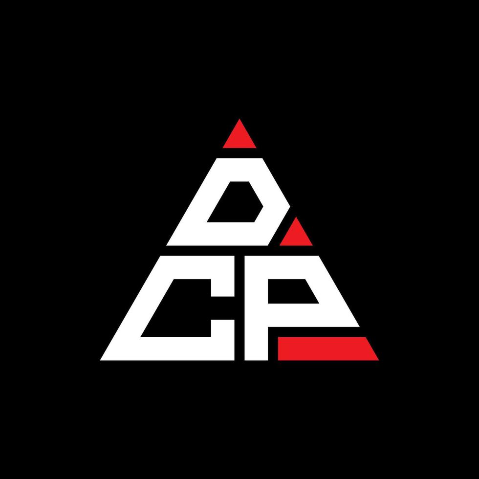 DCP triangle letter logo design with triangle shape. DCP triangle logo design monogram. DCP triangle vector logo template with red color. DCP triangular logo Simple, Elegant, and Luxurious Logo.