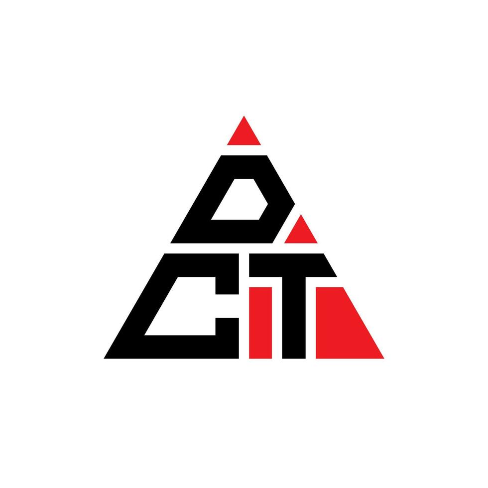 DCT triangle letter logo design with triangle shape. DCT triangle logo design monogram. DCT triangle vector logo template with red color. DCT triangular logo Simple, Elegant, and Luxurious Logo.