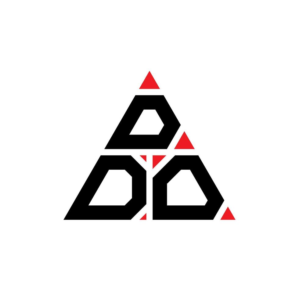 DDO triangle letter logo design with triangle shape. DDO triangle logo design monogram. DDO triangle vector logo template with red color. DDO triangular logo Simple, Elegant, and Luxurious Logo.