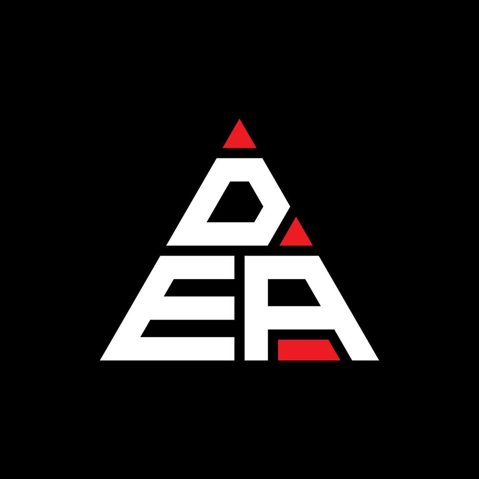 DEA triangle letter logo design with triangle shape. DEA triangle logo design monogram. DEA triangle vector logo template with red color. DEA triangular logo Simple, Elegant, and Luxurious Logo.