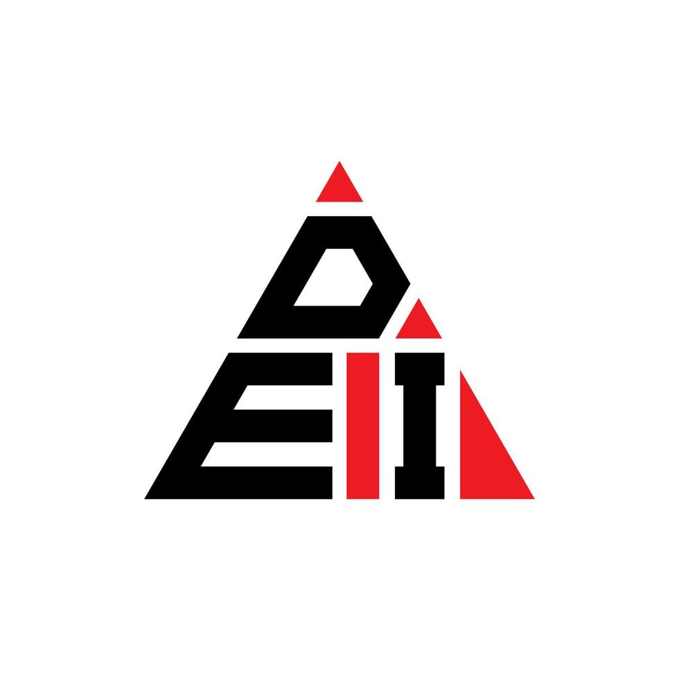 DEI triangle letter logo design with triangle shape. DEI triangle logo design monogram. DEI triangle vector logo template with red color. DEI triangular logo Simple, Elegant, and Luxurious Logo.