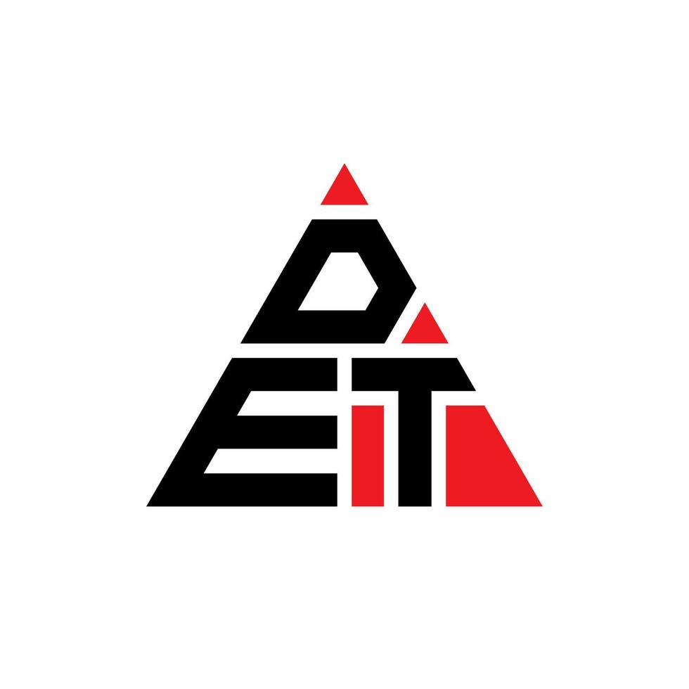 diseño de logotipo de letra de triángulo det con forma de triángulo. monograma de diseño de logotipo de triángulo det. plantilla de logotipo de vector de triángulo det con color rojo. logotipo triangular det logotipo simple, elegante y lujoso.