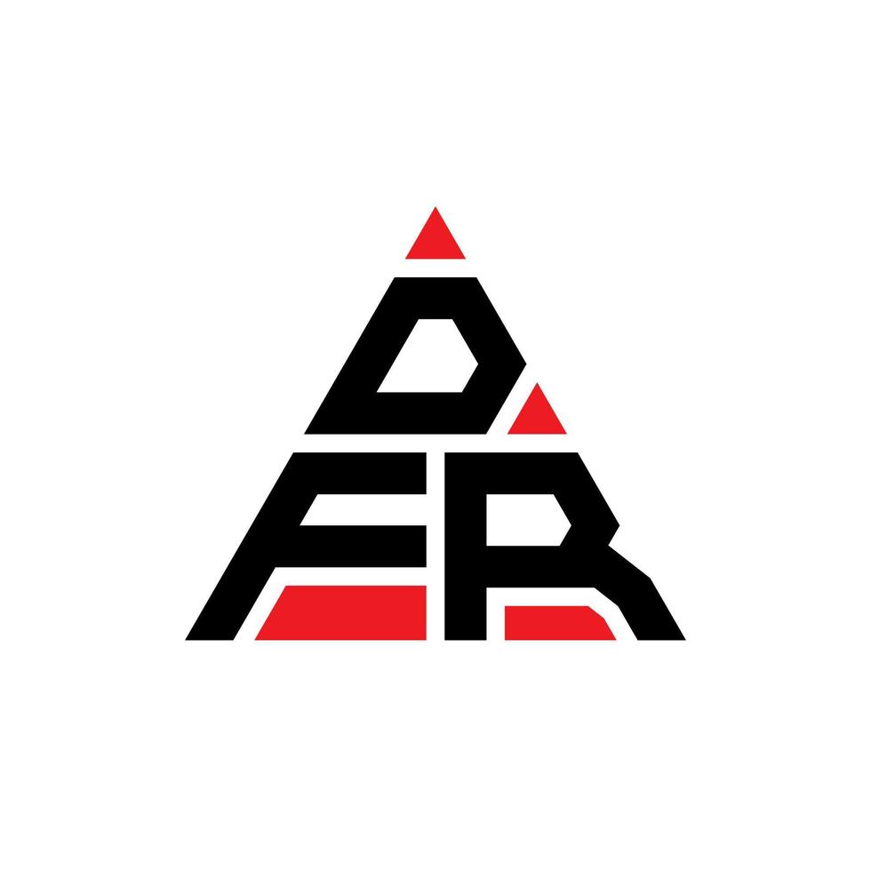 diseño de logotipo de letra de triángulo dfr con forma de triángulo. monograma de diseño del logotipo del triángulo dfr. plantilla de logotipo de vector de triángulo dfr con color rojo. logo triangular dfr logo simple, elegante y lujoso.