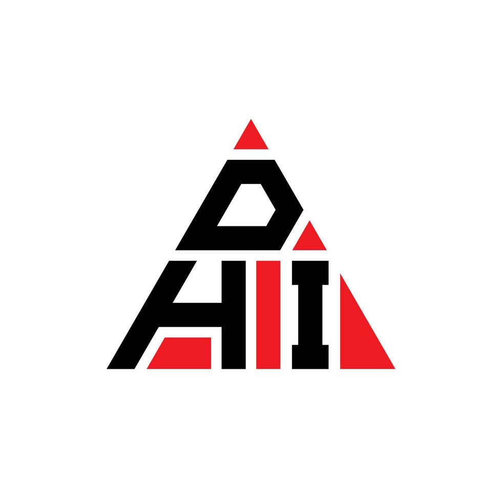 diseño de logotipo de letra de triángulo dhi con forma de triángulo. monograma de diseño del logotipo del triángulo dhi. plantilla de logotipo de vector de triángulo dhi con color rojo. logo triangular dhi logo simple, elegante y lujoso.