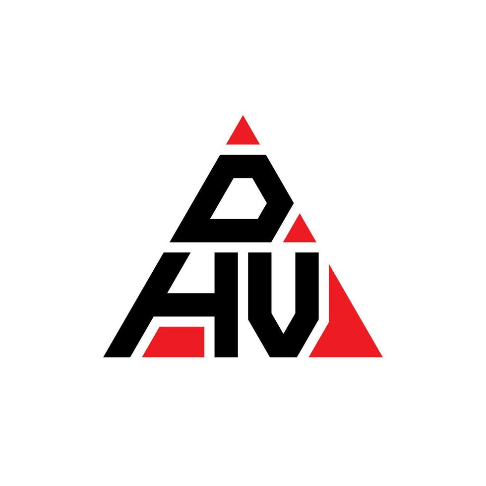 DHV triangle letter logo design with triangle shape. DHV triangle logo design monogram. DHV triangle vector logo template with red color. DHV triangular logo Simple, Elegant, and Luxurious Logo.