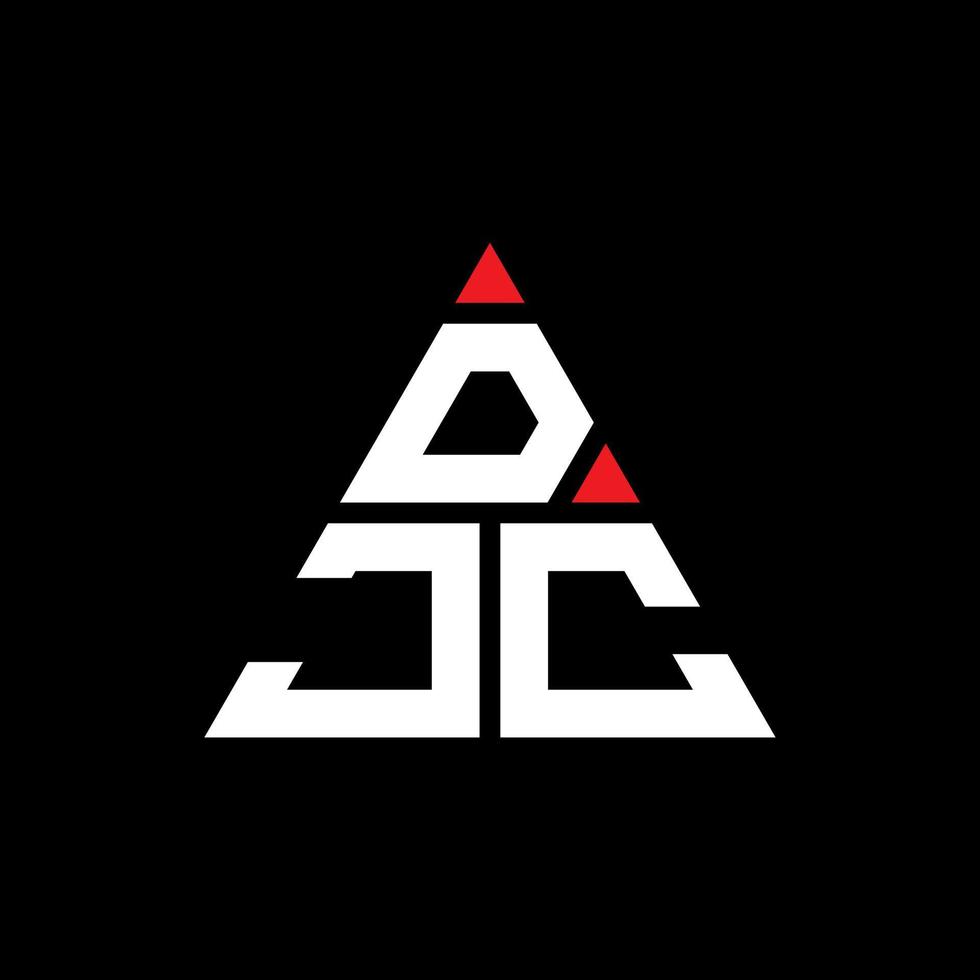 DJC triangle letter logo design with triangle shape. DJC triangle logo design monogram. DJC triangle vector logo template with red color. DJC triangular logo Simple, Elegant, and Luxurious Logo.