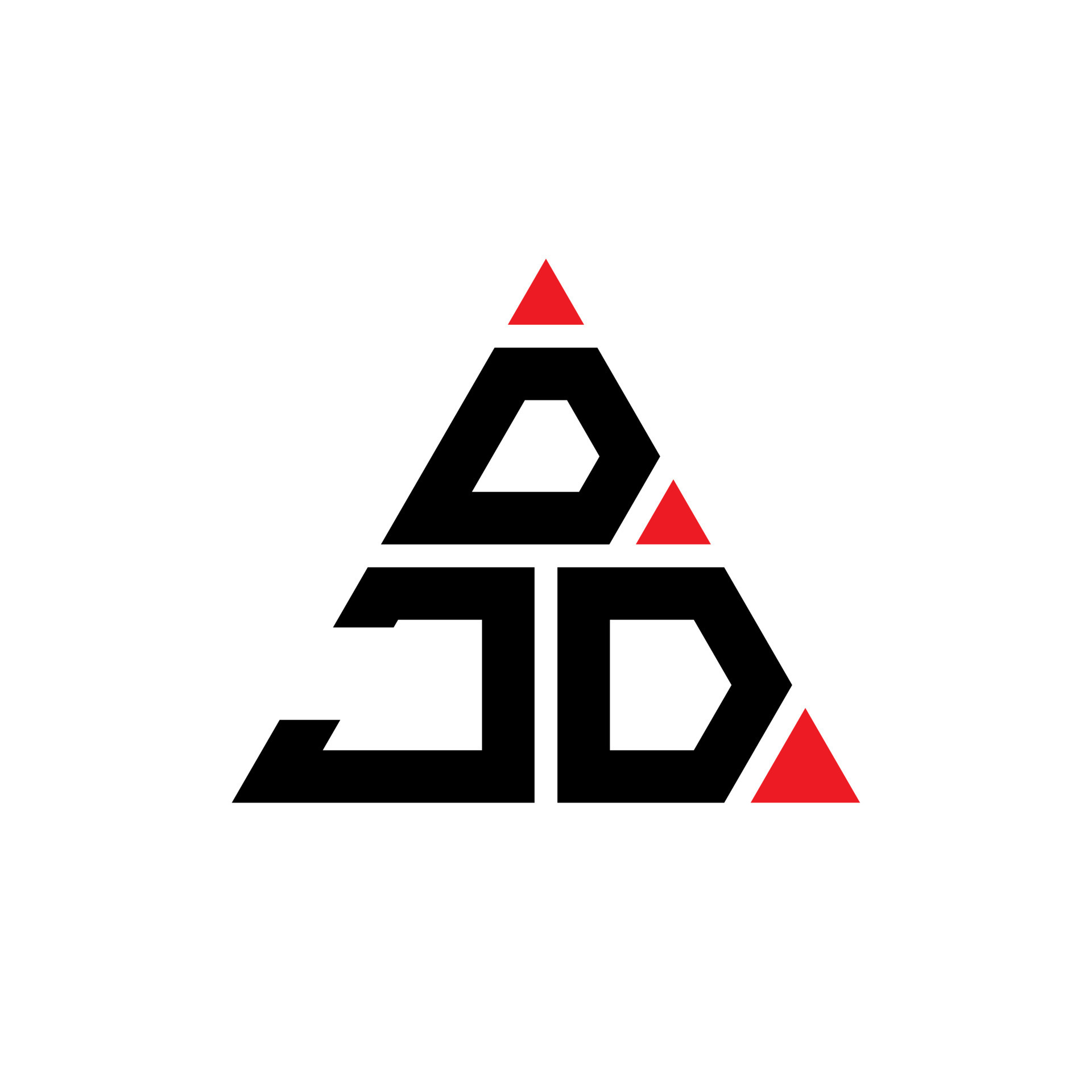DJD triangle letter logo design with triangle shape. DJD triangle logo