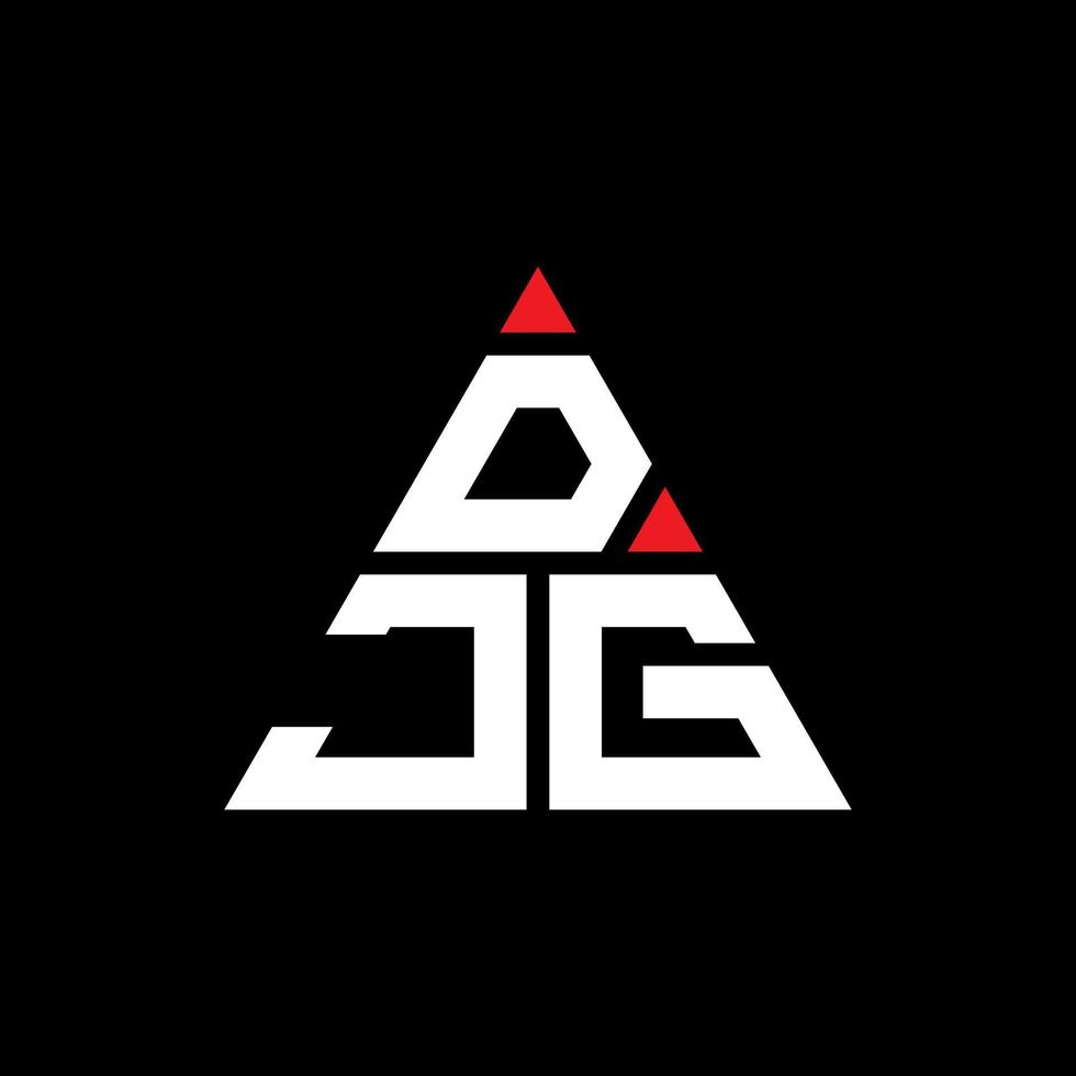 DJG triangle letter logo design with triangle shape. DJG triangle logo design monogram. DJG triangle vector logo template with red color. DJG triangular logo Simple, Elegant, and Luxurious Logo.