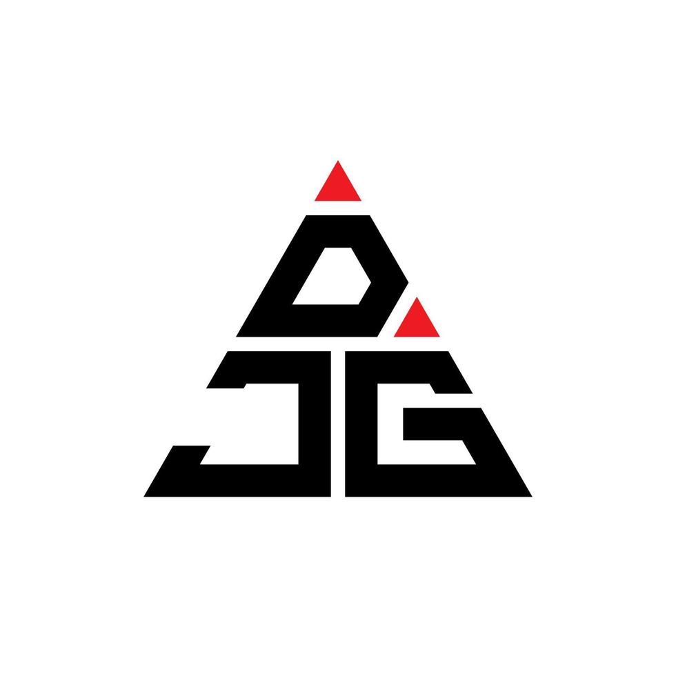 DJG triangle letter logo design with triangle shape. DJG triangle logo design monogram. DJG triangle vector logo template with red color. DJG triangular logo Simple, Elegant, and Luxurious Logo.