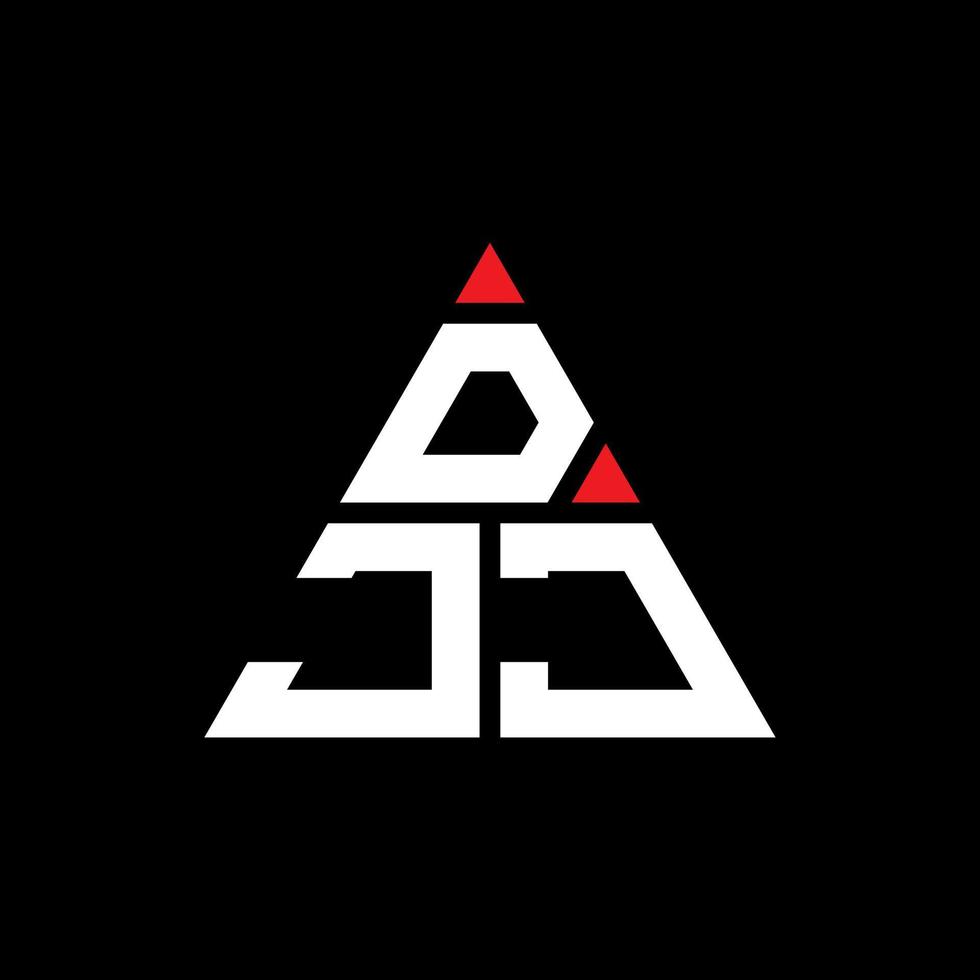 diseño de logotipo de letra triangular djj con forma de triángulo. monograma de diseño del logotipo del triángulo djj. plantilla de logotipo de vector de triángulo djj con color rojo. logo triangular djj logo simple, elegante y lujoso.